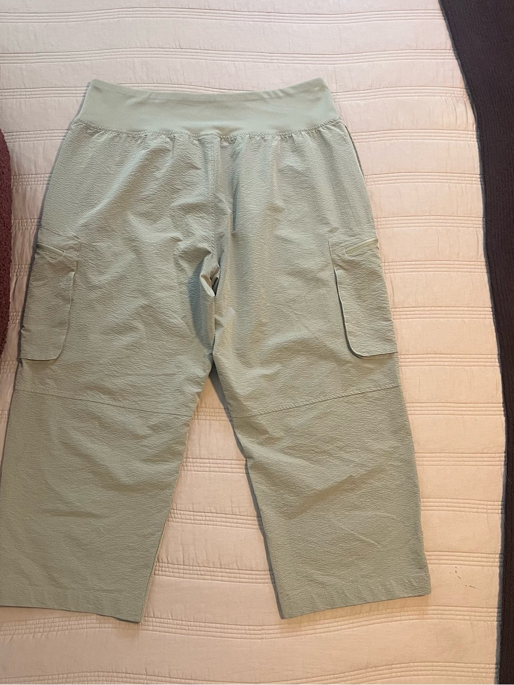SAGE Light Sage Green Cargo Capri Pants Wide Leg Casual Athleisure Everyday